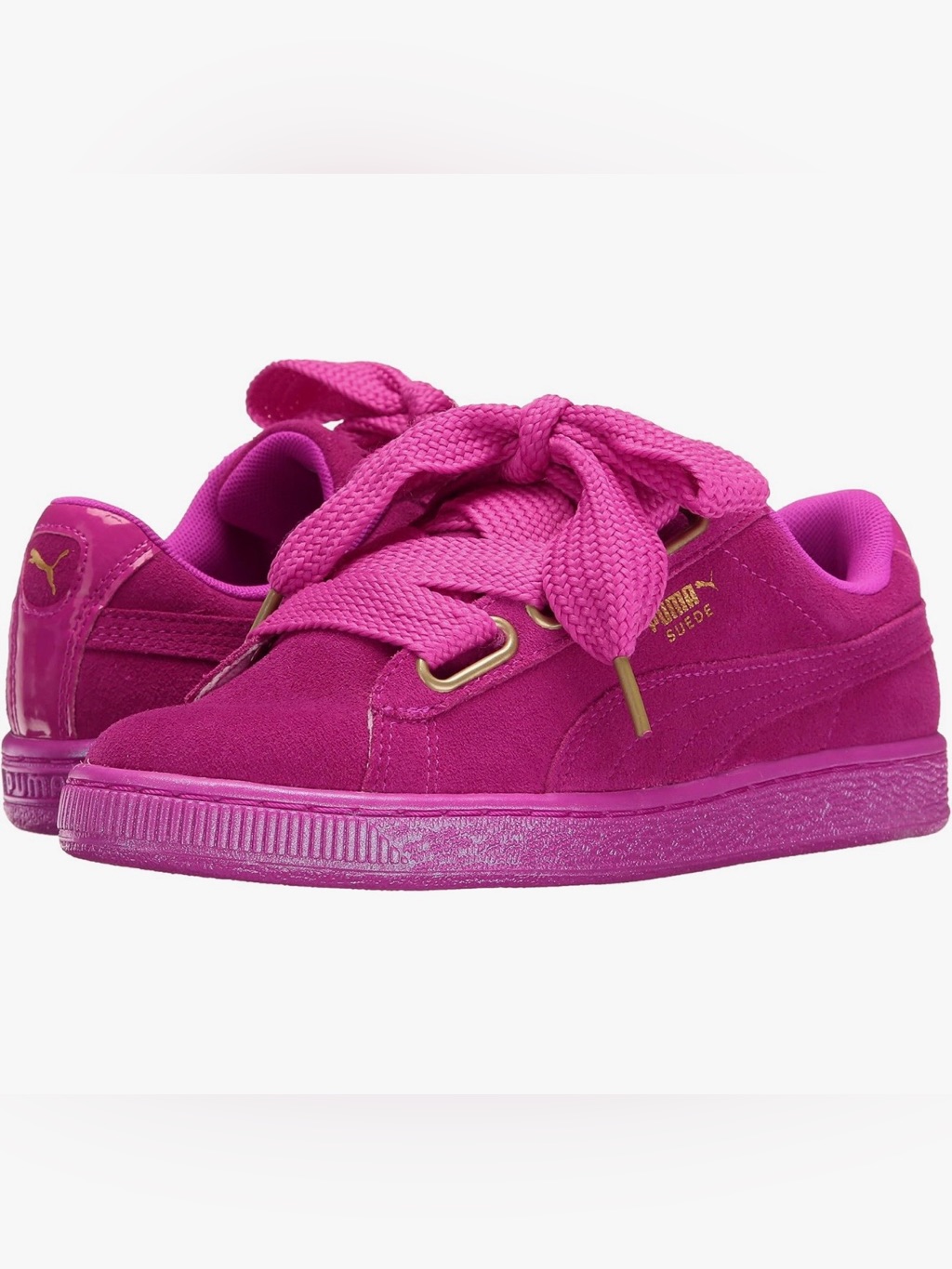 Puma Women’s Suede Heart Sneakers In Bright Pink Size 9